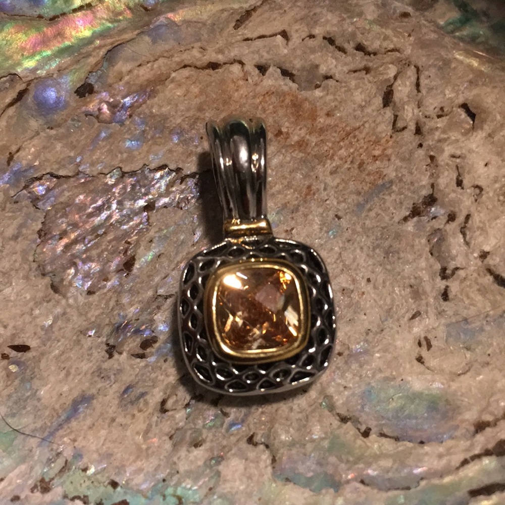 Citrine Quartz Heart Charm